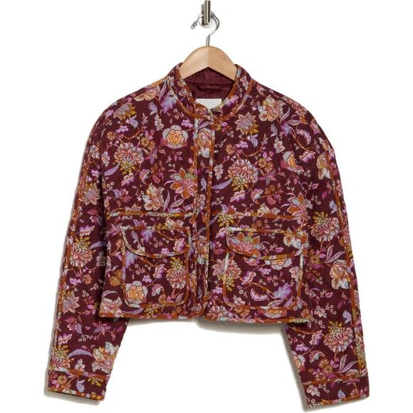 7 For All Mankind Jackets & Blazers - 7 for All Mankind Floral Crop Quilted Barn Jacket